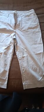 dressbarn Light Gray Straight-Leg Cotton Blend Pants